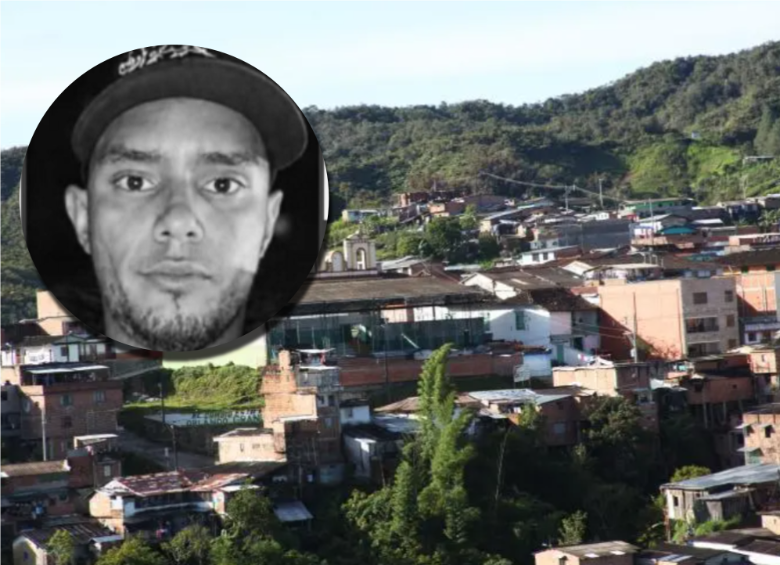 Julián Hincapié, comunicador hallado muerto, adelante. Atrás, panorámica de Anorí, Antioquia. Foto: ARCHIVO EL COLOMBIANO y cortesía.