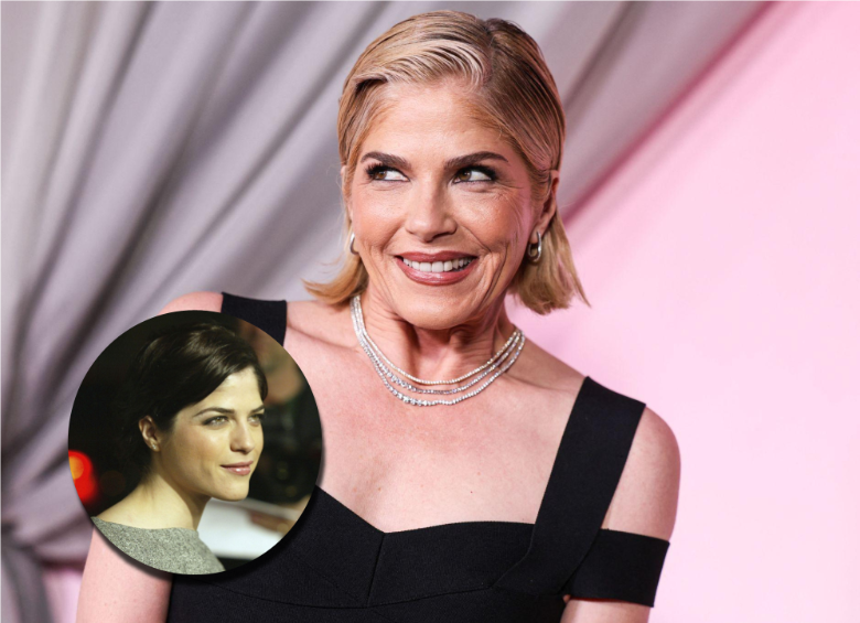 Adelante, cómo se veía Selma Blair cuando actuó en Legalmente Rubia. Atrás, foto reciente de la actriz. Fotos: AFP.