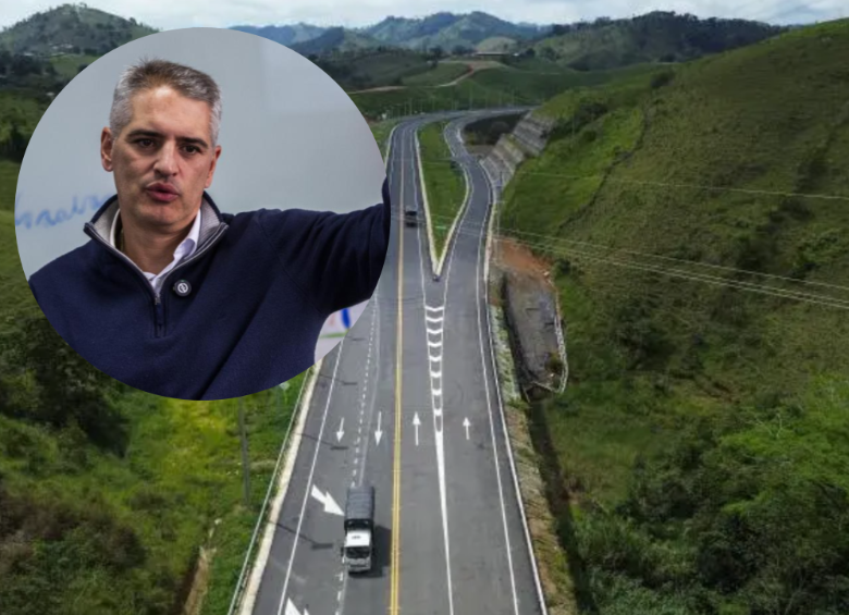 El gobernador de Antioquia, Andrés Julián Rendón al frente. Atrás la idea de la vía entre La Ceja y La Pintada. Foto: EL COLOMBIANO.