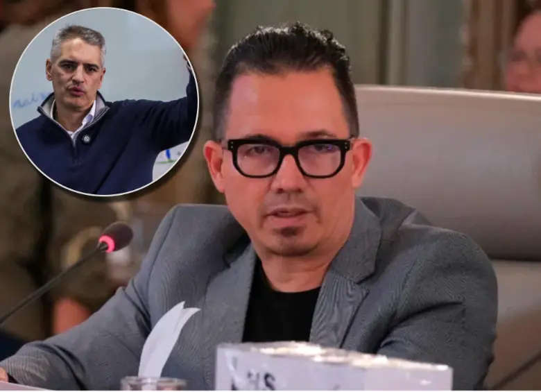 El gobernador de Antioquia, Andrés Julián Rendón, celebró la salida de Wilmar Mejía de la UIAF. Fotos: cortesía Presidencia y EL COLOMBIANO.
