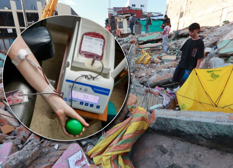 La solidaridad de los antioqueños se hizo evidente en las donaciones a bancos de sangre tras el terremoto de magnitud 7,4 que sacudió al país. Foto: EL COLOMBIANO.