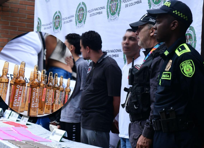 Los capturados usaban fentanilo de uso farmacéutico para fabricar droga sintética. Foto: cortesía Policía nacional.