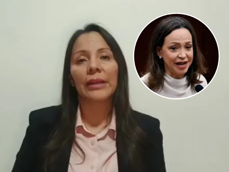 Bárbara César Siero denunció presión para firmar la inhabilitación de María Corina Machado. FOTO: Tomado de Instagram: @barbaracesarsiero / AFP
