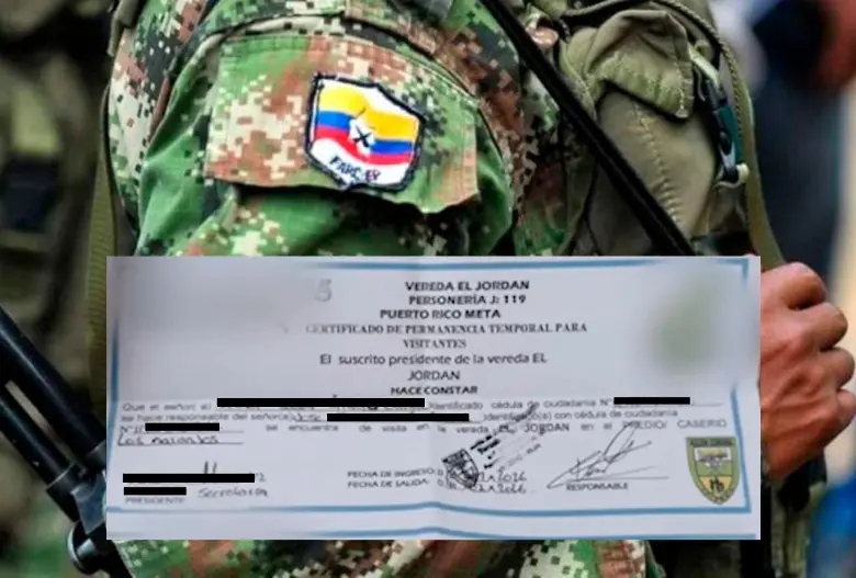 Este es uno de los certificados de permanencia temporal expedido en una vereda del departamento del Meta. FOTOS: CORTESÍA.