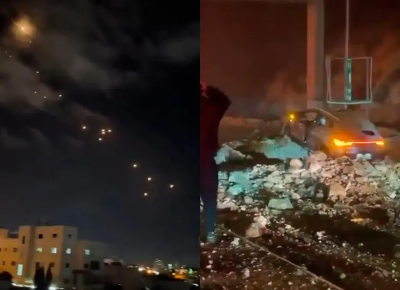 Equipos de Magen David Adom y agentes de la policía inspeccionan zonas cercanas a Jerusalén tras reportes de fragmentos de misiles interceptores caídos en distintos puntos. FOTOS TOMADAS DE X. 