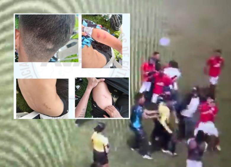 Agresión a árbitro en el Torneo Las Américas: jugadores y técnicos del América Sub-17 golpearon al árbitro Fernando Velázquez Amador. Foto: captura de video - Asociación Vallecaucana de Árbitros de Fútbol (Avaf)