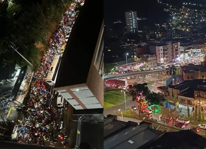 Así se encuentra la congestión vehicular en este corredor vial. El daño en el alcantarillado de EPM está siendo atendido por las autoridades. FOTO: Cortesía