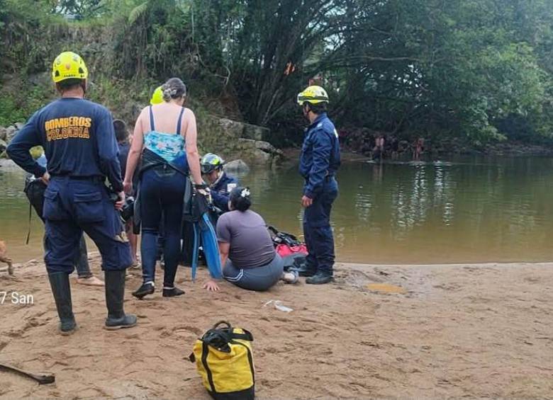 Menor fallecido en el río El Castillito en San Rafael, Antioquia. Foto: cortesía Cuerpo de Bomberos San Rafael
