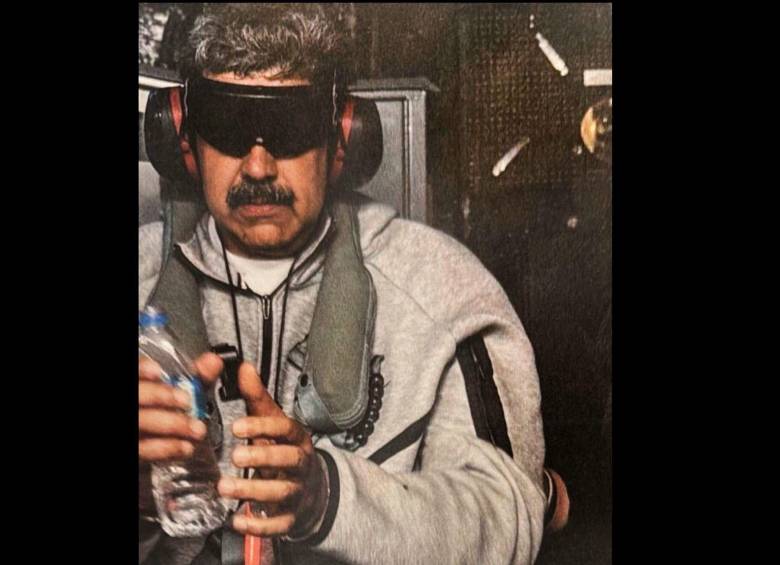 La primera imagen de Nicolás Maduro capturado. FOTO: Tomada de redes sociales Trump