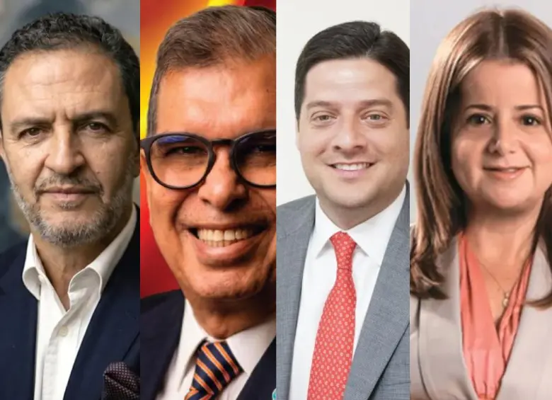 Omar Bula Escobar, canciller en el gobierno De la Espriella; Fabio Arjona, designado en el Ministerio de Ambiente; Mauricio Gómez Amín llegará al Ministerio de Comercio, Industria y Turismo; y Elsa Noguera, nueva ministra de Transporte. Fotos: redes