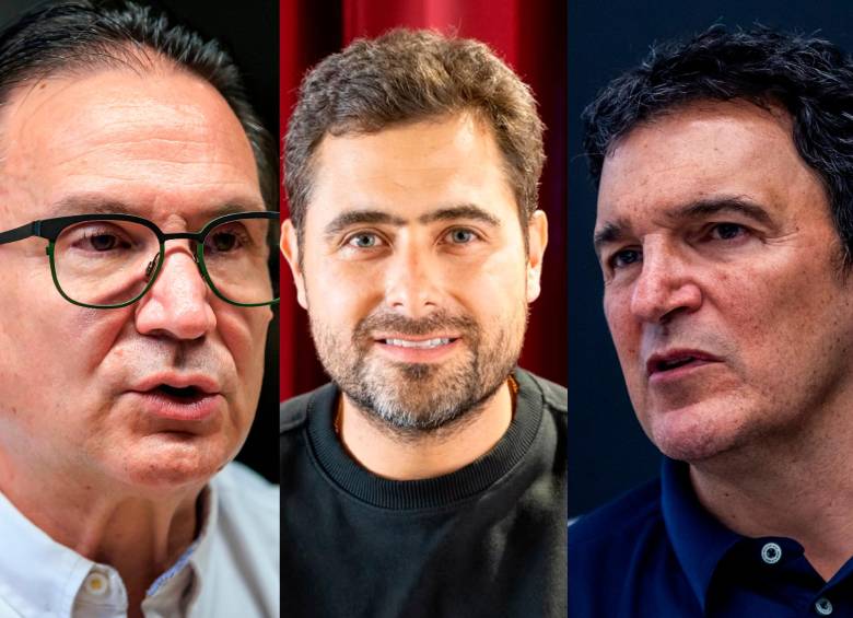 De izquierda a derecha: Juan Carlos Mora, CEO de Grupo Cibest; Tomas Ríos, director de OnGoing; Juan Esteban Calle, presidente de Grupo Argos. 