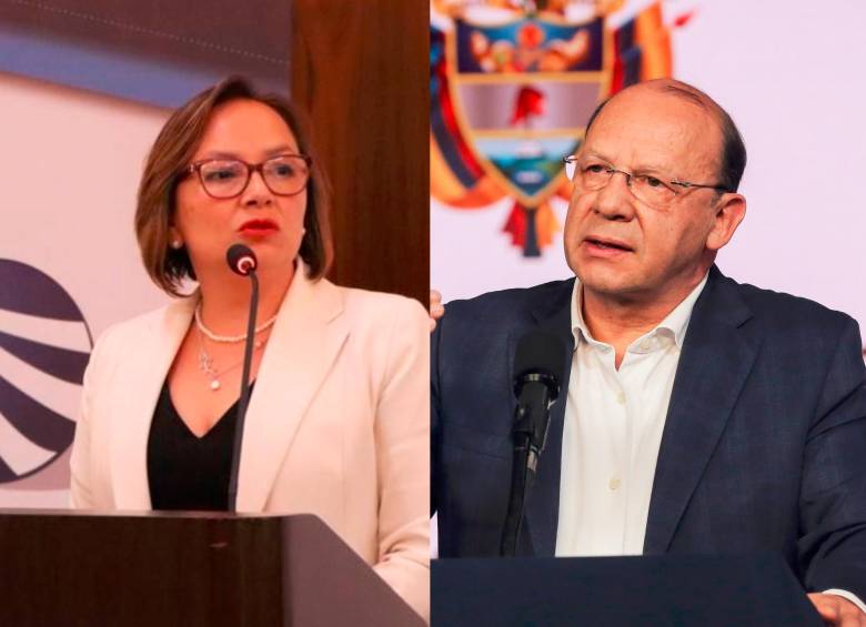 Mónica Higuera, exdirectora de la URF, y Germán Ávila, ministro de Hacienda. FOTO URF Y COLPRENSA. 