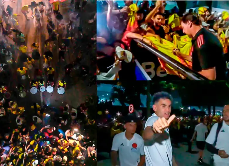 Banderazo de los hinchas en las calles de Barranquilla en la noche previa al partido. Foto: Captura tomada de redes @FCF_Oficial
