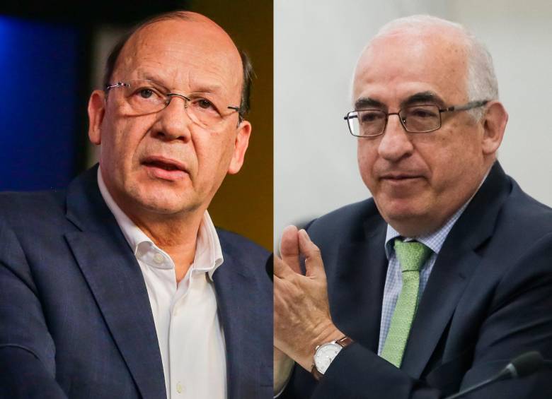 Germán Ávila, ministro de Hacienda; y Leonardo Villar, gerente del Banrep, se reencontraron en el Congreso de la República. FOTO COLPRENSA. 