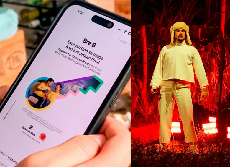 El sistema de pagos digitales Bre-B presentará fallas este domingo en plena fecha de Bad Bunny. FOTO GETTY Y EL COLOMBIANO.