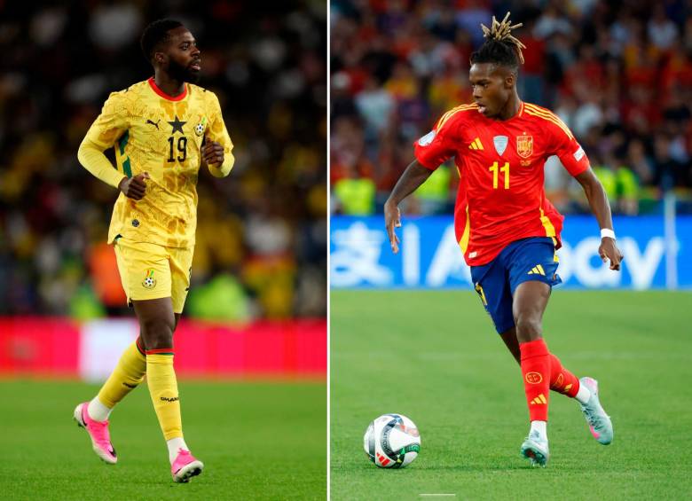 Iñaki Williams (Ghana) y Nico Williams (España) encabezan la lista de hermanos que defenderán banderas distintas en la cita mundialista de Norteamérica. FOTO GETTY
