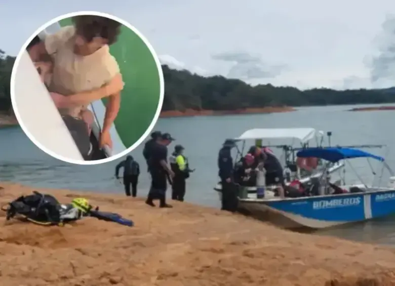 Alexander Avendaño desapareció en las aguas del embalse El Peñol-Guatapé. Días después, encontraron su cuerpo y un video difundido en redes se convirtió en prueba clave en la investigación del hecho. Fotos: captura de video y Dagran.