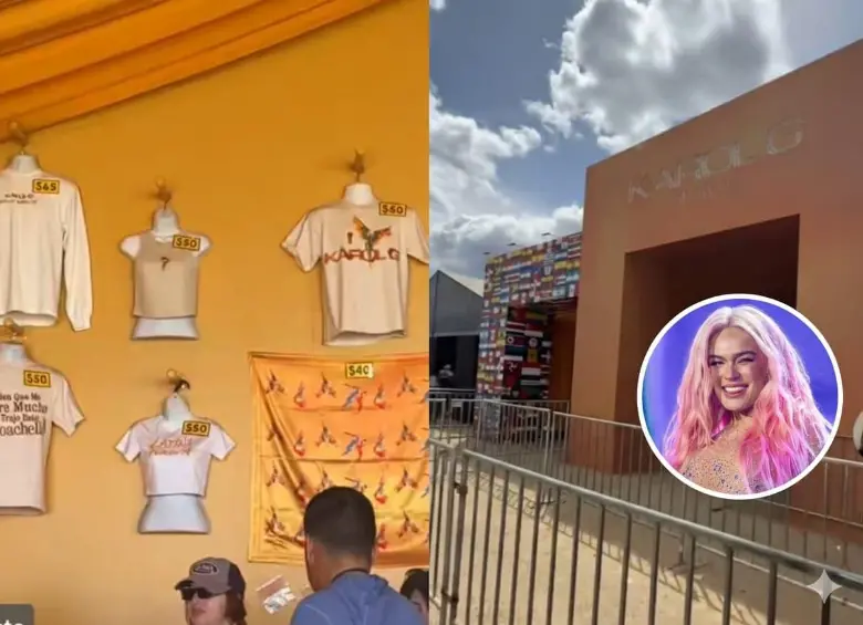 El mercado impulsado por Karol G reunió emprendimientos latinos cerca del recinto de Coachella. FOTO COLPRENSA