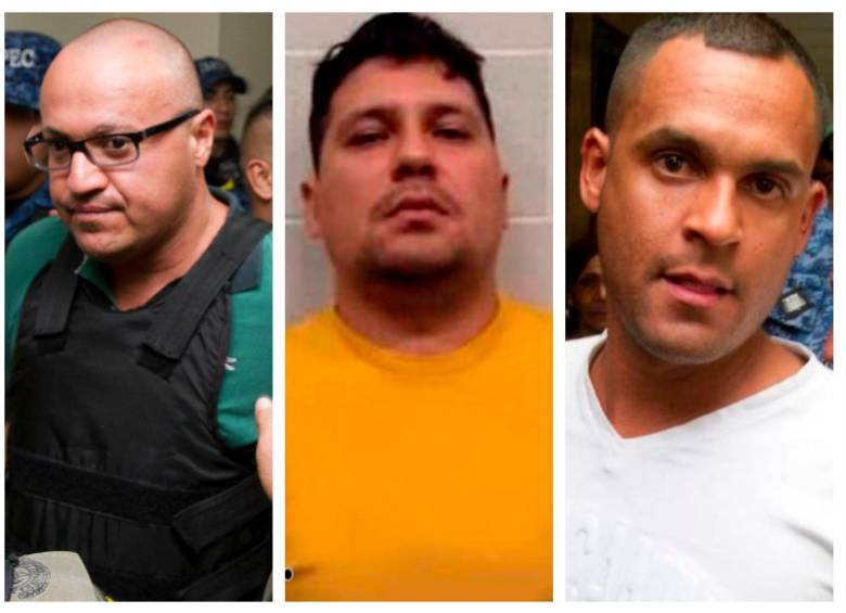 De izq. a der.: Freyner Alfonso Ramírez García, alias Carlos Pesebre; Julián Jiménez Monsalve, alias Machete y Luis Aníbal García Gómez, alias Maicol, serían los que negociaron la pacificación de Robledo. FOTO: ARCHIVO