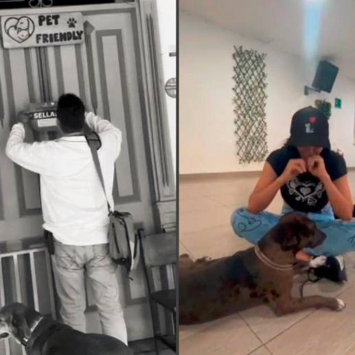 En medio de las lágrimas, Nayrobiz vio cómo le sellaban su restaurante, el cual era amigable con las mascotas. FOTOS: CORTESÍA