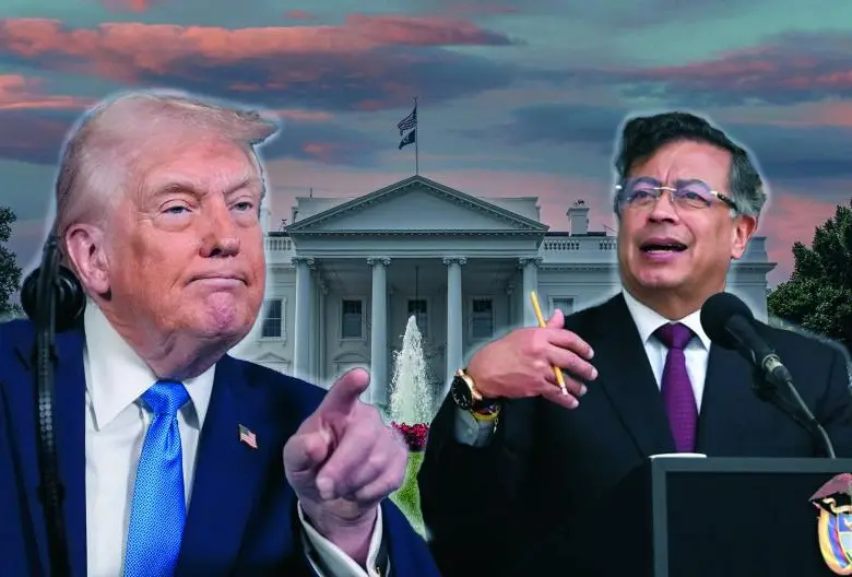 El presidente Donald Trump y el mandatario Gustavo Petro. Fotos: cortesías