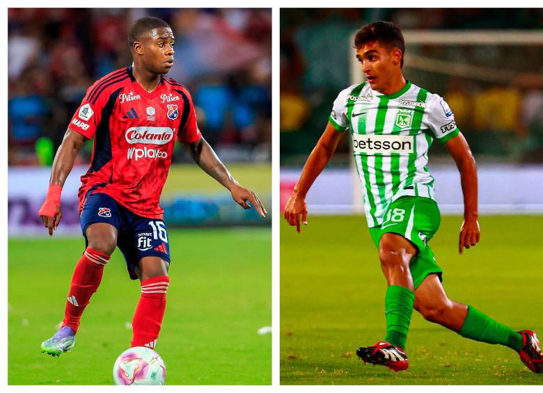 Halam Loboa y Juan Manuel Rengifo, dos de las joyas del fútbol colombiano que pueden ser protagonistas del clásico este miércoles. FOTOS MANUEL SALDARRIAGA