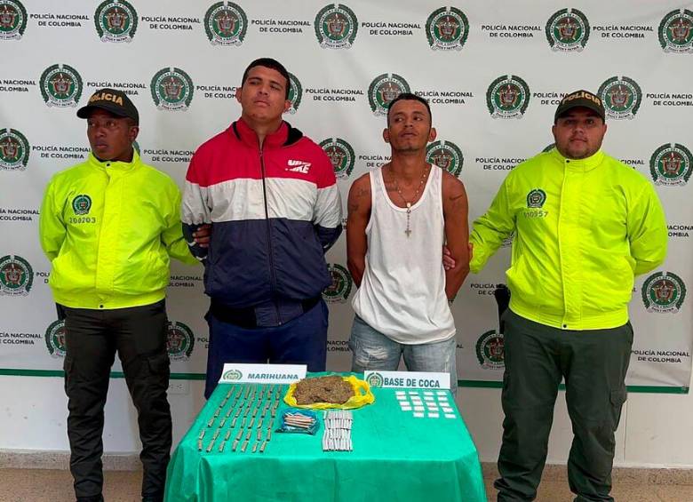 Según la Policía, además de los capturados también se logró incautar 330 gramos de marihuana y 20 gramos de base de coca. Foto: Colprensa