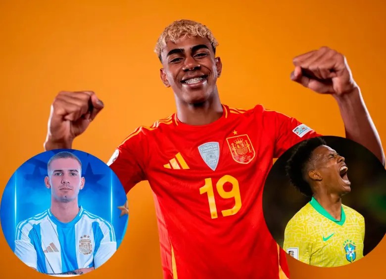 Yamal, Mastantuono y Estevao son algunas de las figuras que no jugarán el Mundial Sub-20 en Chile. FOTOS: Getty y tomadas de redes sociales.
