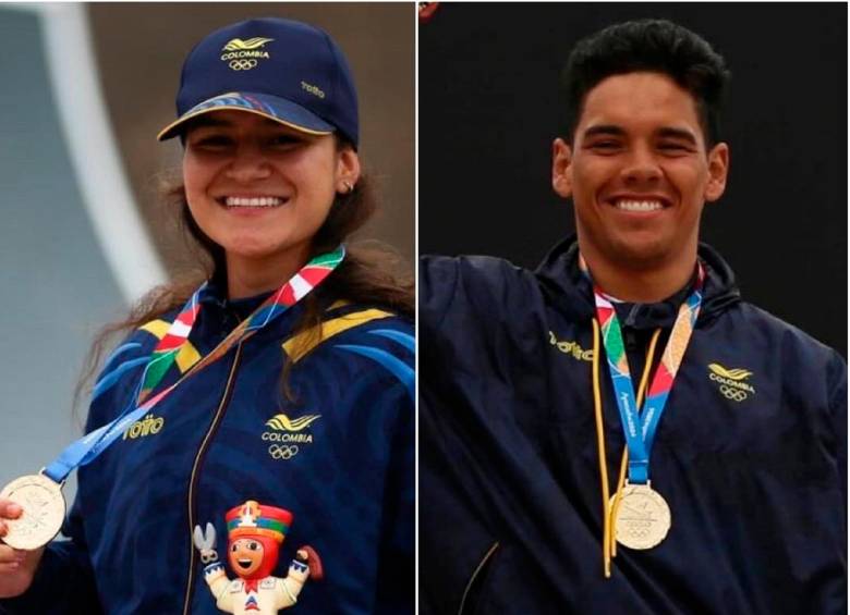 Queen Saray Villegas y Luis Rincón, ganadores del oro en BMX freestyle. FOTOS: Tomadas de X @OlimpicoCol