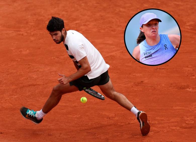 Iga Swiatek y Carlos Alcaraz vencieron a Jasmine Paolini y a Alexander Zverev, respectivamente, en la edición 2024 del Roland Garros. FOTOS: Getty
