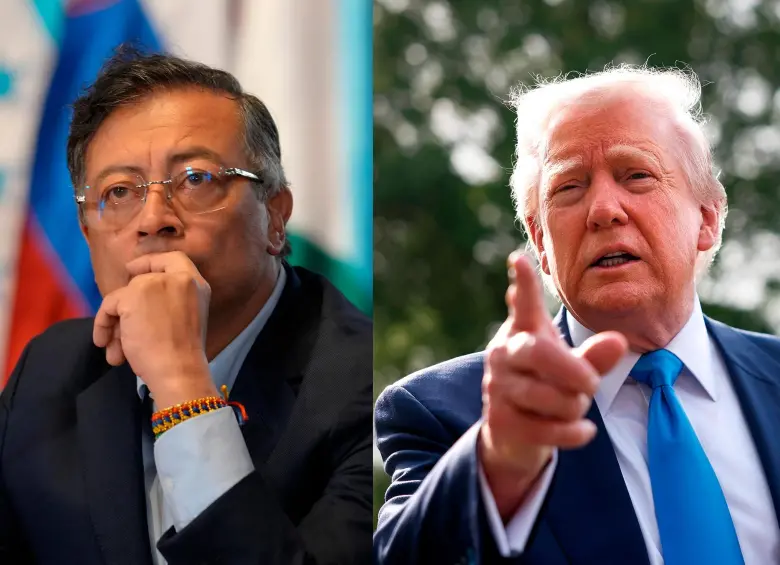 Gustavo Petro, presidente de Colombia; y Donald Trump, presidente de Estados Unidos. FOTO: Presidencia y GETTY