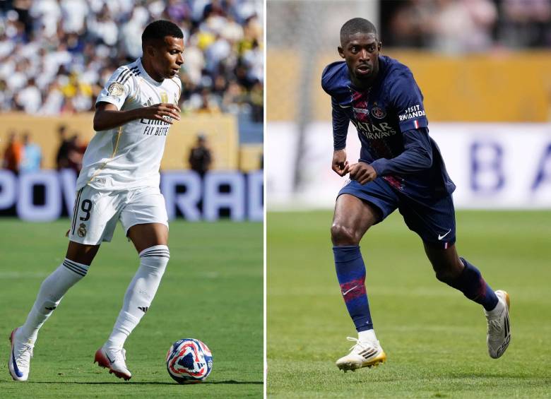 Kylian Mbappé y Ousmane Dembélé, estrellas de sus equipos pero quienes son duda para ser inicialistas este miércoles en la semifinal del Mundial de Clubes. FOTOS GETTY