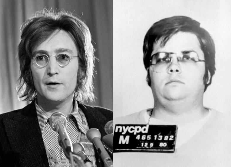 John Lennon (izquierda) y su asesino, Mark David Chapman (derecha). FOTOS Getty