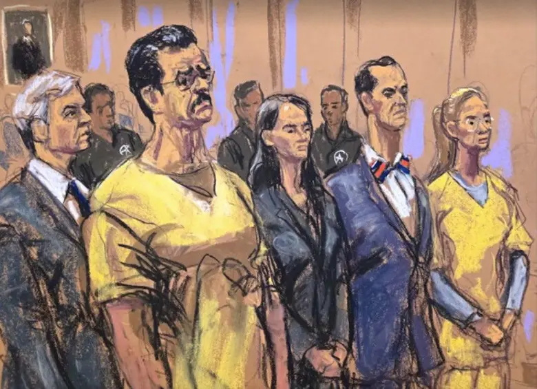 Los bocetos de la nueva audiencia de Nicolás Maduro y Cilia Flores en Nueva York.