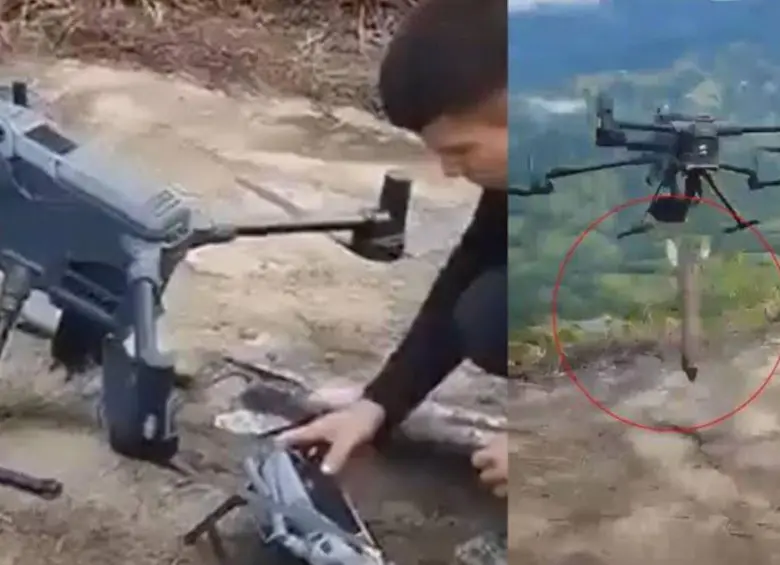 La Defensoría del Pueblo advierte que las regiones con más ataques de drones son Cauca, Catatumbo, sur de Bolívar, Caquetá, Nariño, Huila, Chocó y Magdalena son las regiones más golpeadas. Fotos: redes