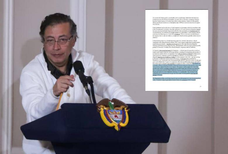 El informe del Departamento de Estado menciona a Gustavo Petro por su pasado en el M-19, dentro de un análisis sobre la influencia histórica de Cuba en movimientos armados de América Latina. FOTO: Colprensa, Departamento de Estado.