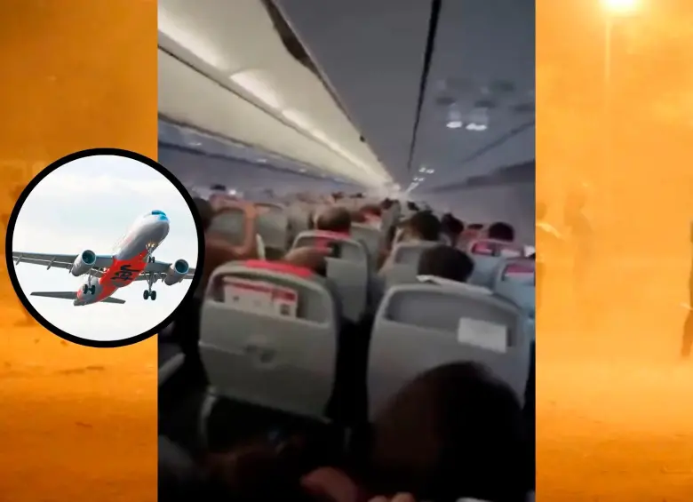 En un video compartido en redes sociales se ve los momentos de terror que vivieron los pasajeros. FOTO: Captura de video y cortesía