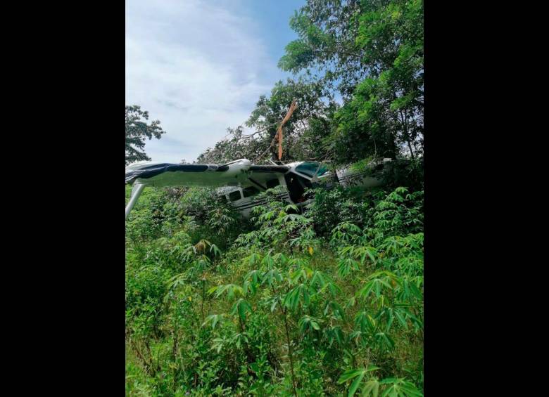 Imagen de la aeronave accidente en Cupica, Chocó. FOTO SUMINISTRADA