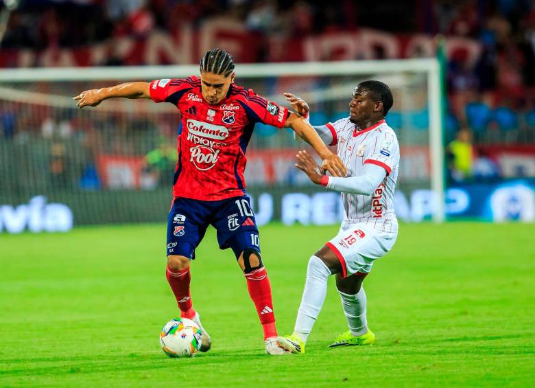 Daniel Cataño regresó a sumar minutos con el DIM en el partido contra América. Puso la asistencia para el gol de la victoria. FOTO: CAMILO SUÁREZ