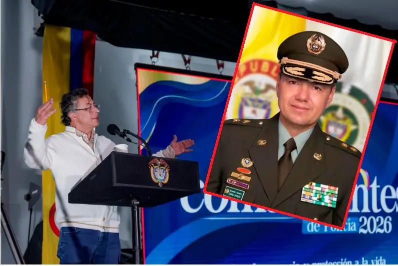 El presidente Gustavo Petro anunció que pidió el retiro del general Edwin Urrego Pedraza. FOTOS: CORTESÍA DE PRESIDENCIA Y POLICÍA.