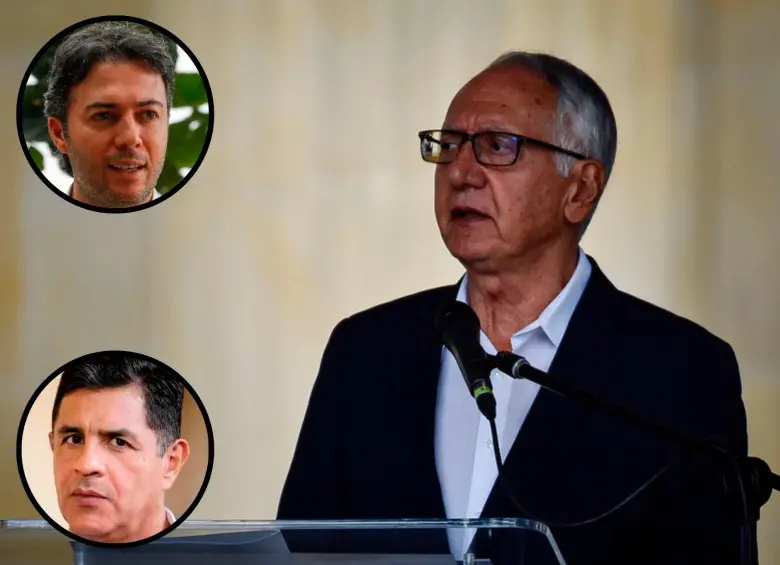 El exministro de Salud, Guillermo Jaramillo; el exsuperintendente del ramo, Daniel Quintero, y el exinterventor de Nueva EPS, Jorge Iván Ospina. FOTO COLPRENSA