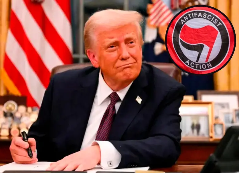 El presidente de Estados Unidos, Donald Trump, designó a Antifa como ‘organización terrorista interna’. FOTO AFP