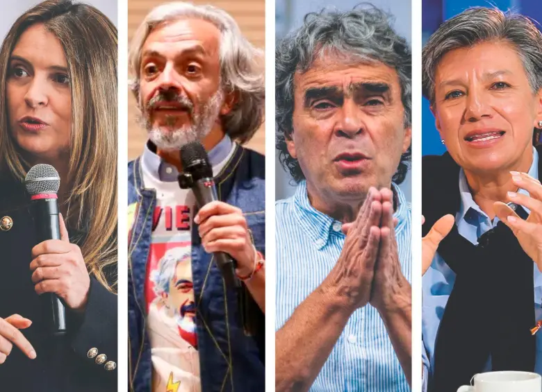 De izquierda a derecha: Paloma Valencia, Juan Daniel Oviedo, Sergio Fajardo y Claudia López. FOTO CORTESÍA