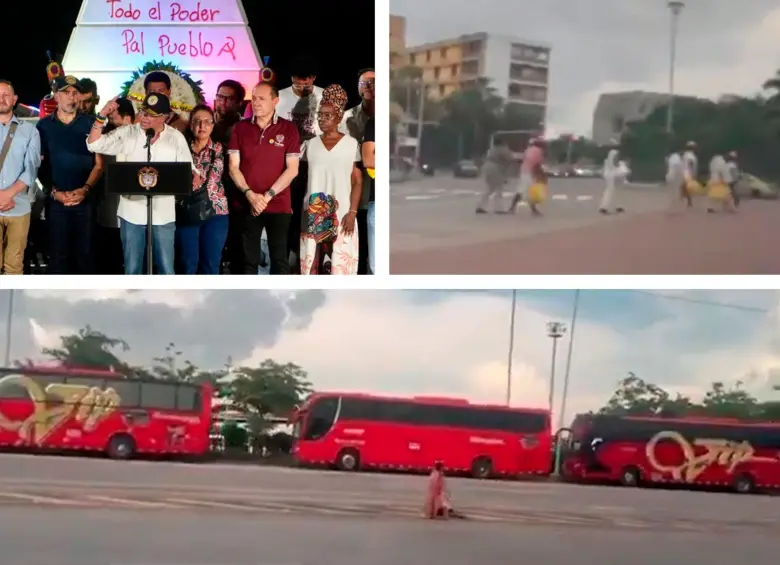 El presidente Gustavo Petro realizó un evento en Barranquilla para impulsar la consulta popular que presentó su Gobierno al Senado. FOTO COLPRENSA Y CAPTURA DE VIDEO