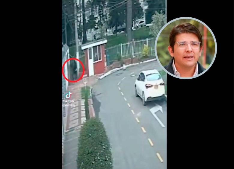 Momento en el que el joven entregó algo a dos personas mientras corría. FOTO CAPTURA DE VIDEO