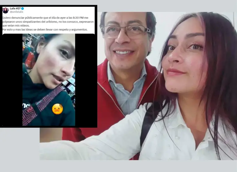 El trino que ‘Lalis’ publicó en abril de 2018 señalando que la habían golpeado “simpatizantes del uribismo”. FOTO CORTESÍA REDES SOCIALES