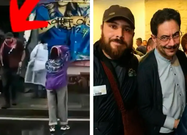 El sujeto que se ve en videos vandalizando la sede de la candidata uribista tiene fotos con líderes del petrismo. FOTO CAPTURA DE VIDEO