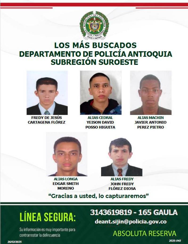 Estas son las personas presuntamente integrantes de grupos ilegales. FOTO Cortesía