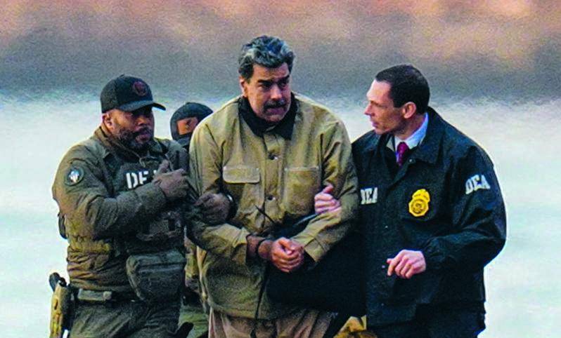 Nicolás Maduro trasladado en helicóptero a la Corte del Distrito Sur de Nueva York. FOTO getty