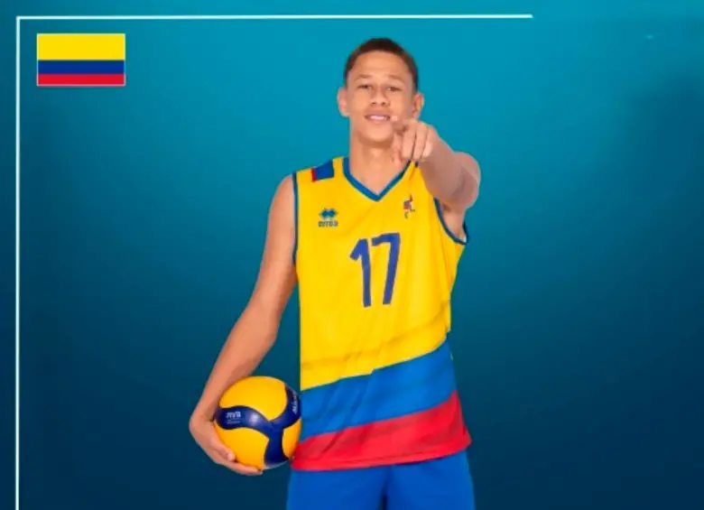 El antioqueño Samuel Martínez Sierra, integrante de la Selección Colombia de voleibol masculino. FOTO CORTESÍA FIVB